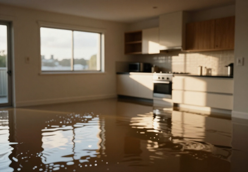 Water-damaged retail shop in Yagoona before cleanup